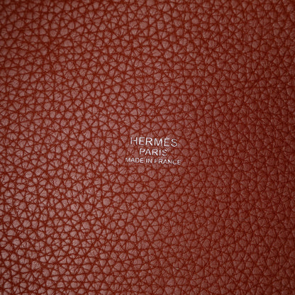 Second hand Hermes Picotin 22 Leather Lock Bucket Handbag Brown - Tabita Bags