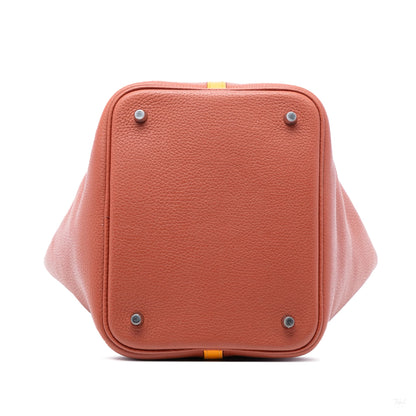 Second hand Hermes Picotin 22 Leather Lock Bucket Handbag Brown - Tabita Bags