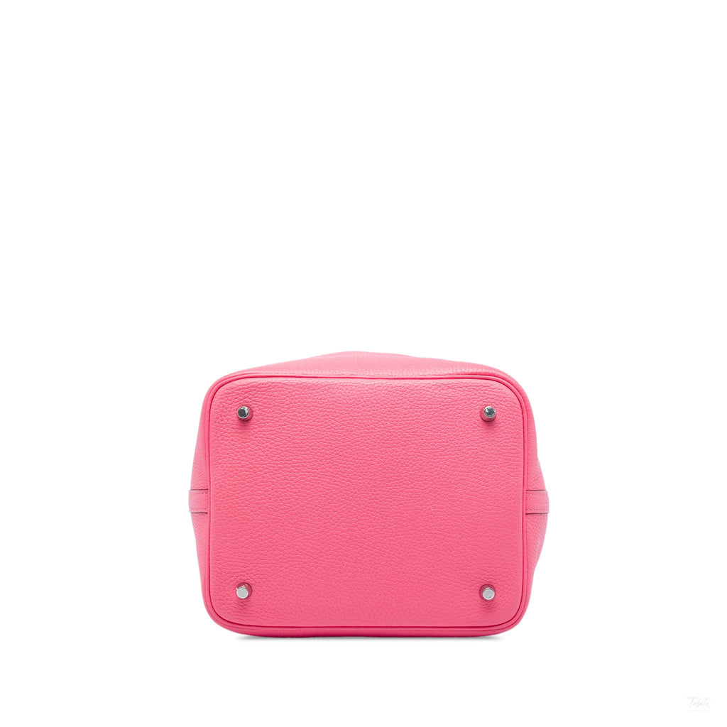 Second hand Hermes Picotin 22 Leather Lock Bucket Handbag Clemence Pink - Tabita Bags