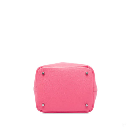 Second hand Hermes Picotin 22 Leather Lock Bucket Handbag Clemence Pink - Tabita Bags