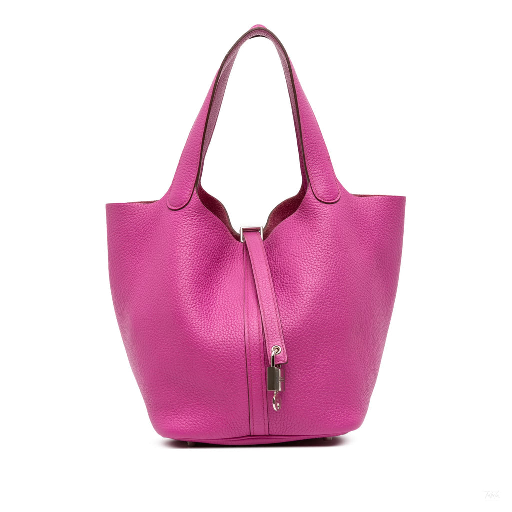 Second hand Hermes Picotin 22 Leather Lock Bucket Handbag Magnolia - Tabita Bags