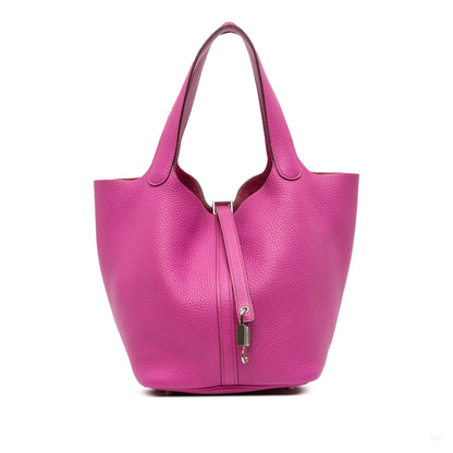 Second hand Hermes Picotin 22 Leather Lock Bucket Handbag Magnolia - Tabita Bags