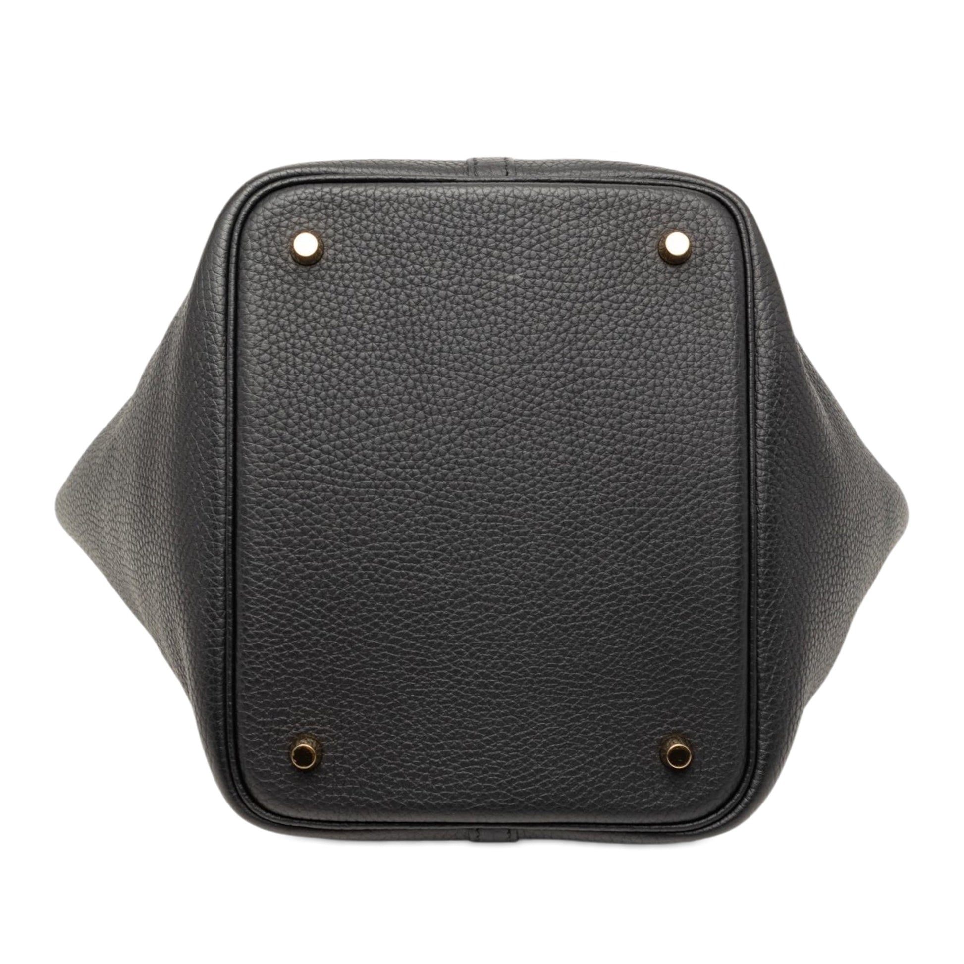 Second hand Hermes Picotin 22 Leather Lock Bucket Handbag Noir - Tabita Bags