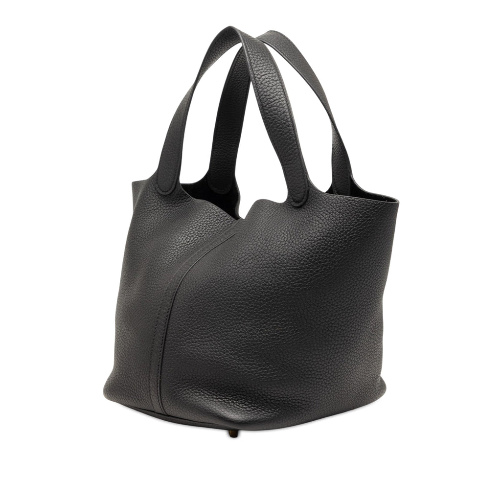 Second hand Hermes Picotin 22 Leather Lock Bucket Handbag Noir - Tabita Bags