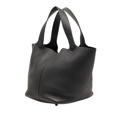 Second hand Hermes Picotin 22 Leather Lock Bucket Handbag Noir - Tabita Bags