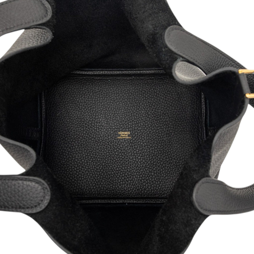 Second hand Hermes Picotin 22 Leather Lock Bucket Handbag Noir - Tabita Bags