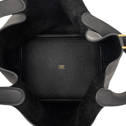 Second hand Hermes Picotin 22 Leather Lock Bucket Handbag Noir - Tabita Bags