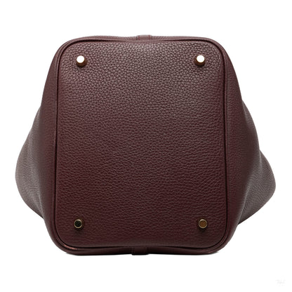 Second hand Hermes Picotin 22 Leather Lock Bucket Handbag Prune - Tabita Bags