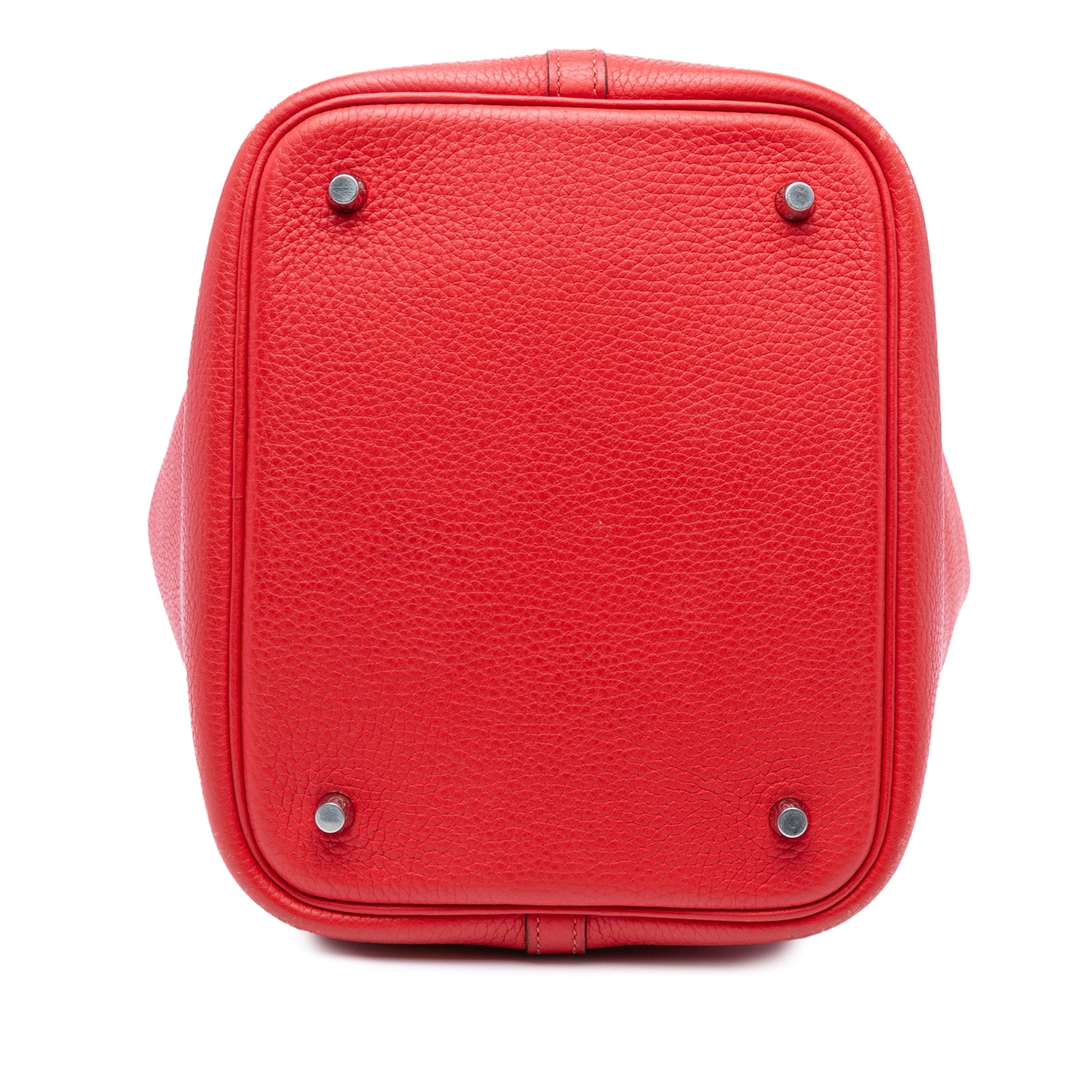 Second hand Hermes Picotin 22 Leather Lock Bucket Handbag Rouge de Coeur - Tabita Bags
