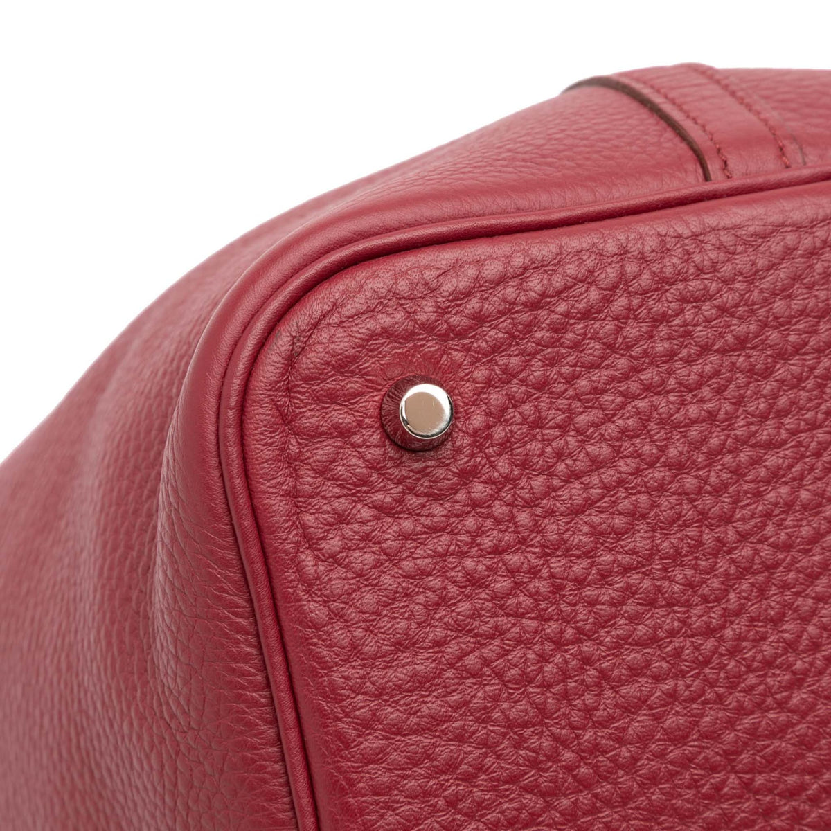 Second hand Hermes Picotin 22 Leather Lock Bucket Handbag Rouge H - Tabita Bags
