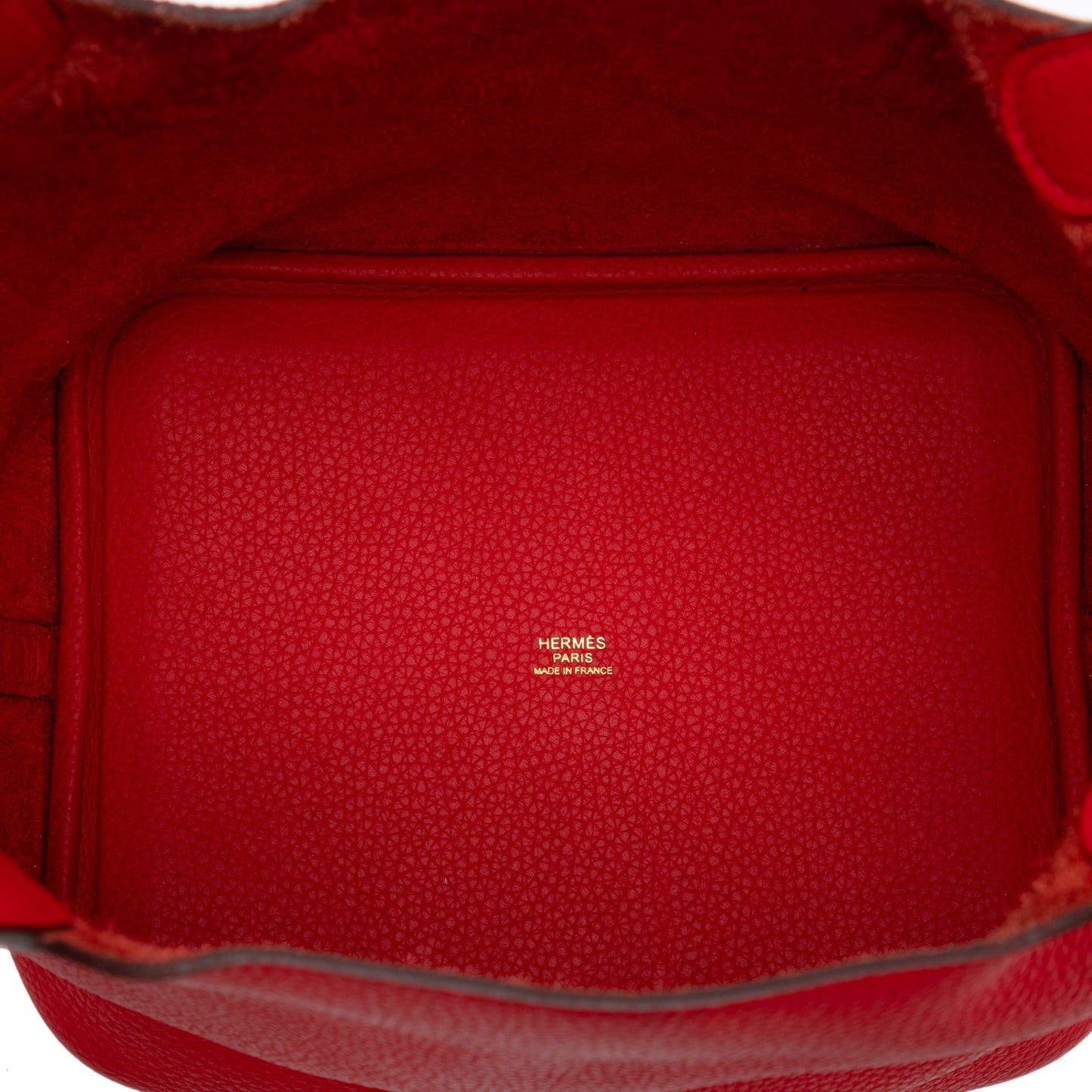 Second hand Hermes Picotin 22 Leather Lock Bucket Handbag Rouge Tomate - Tabita Bags