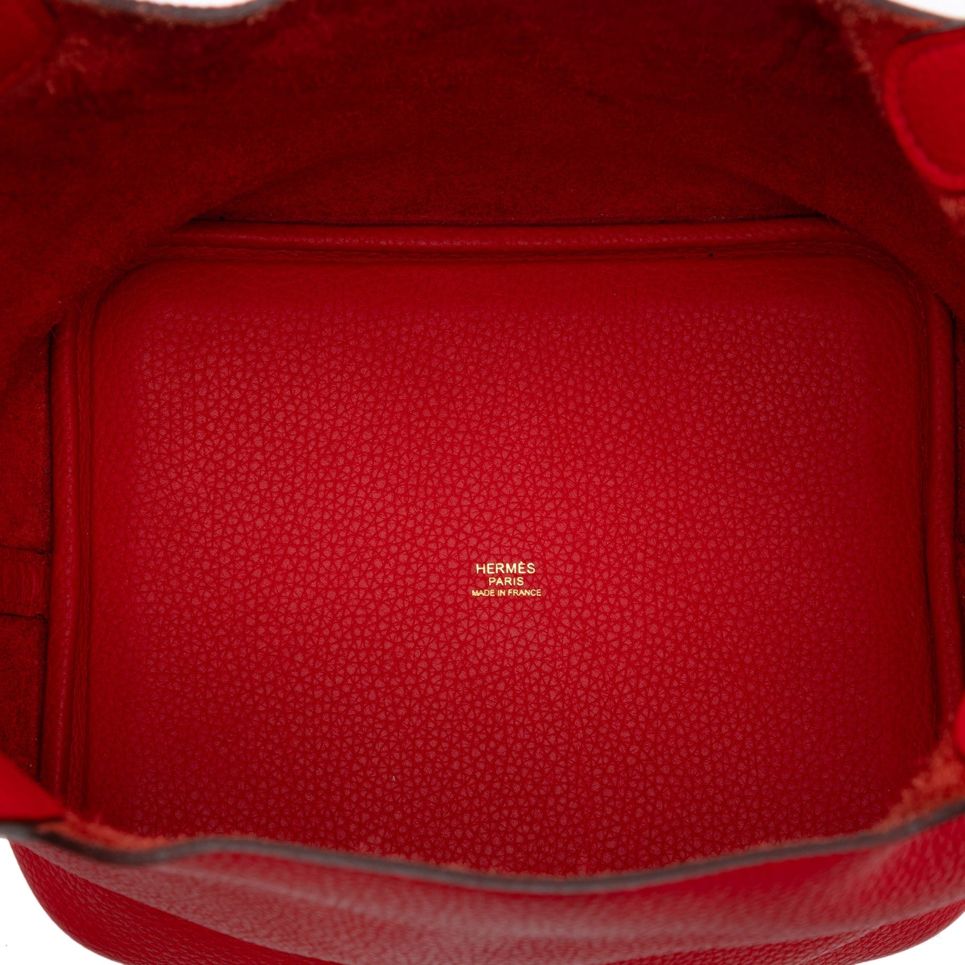 Second hand Hermes Picotin 22 Leather Lock Bucket Handbag Rouge Tomate - Tabita Bags