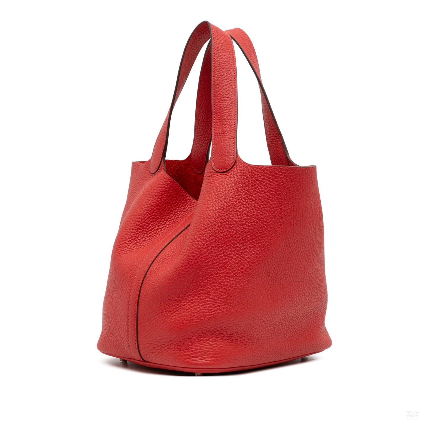 Second hand Hermes Picotin 22 Leather Lock Bucket Handbag Rouge Vif - Tabita Bags