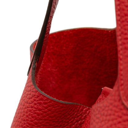 Second hand Hermes Picotin 22 Leather Lock Bucket Handbag Rouge Vif - Tabita Bags