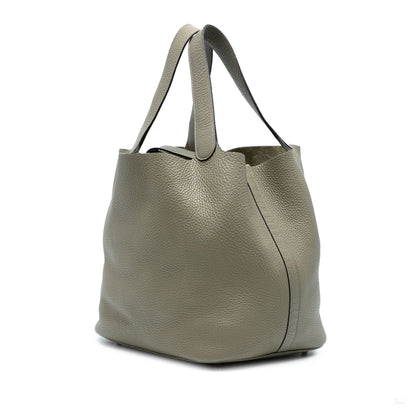 Second hand Hermes Picotin 22 Leather Lock Bucket Handbag Sauge - Tabita Bags