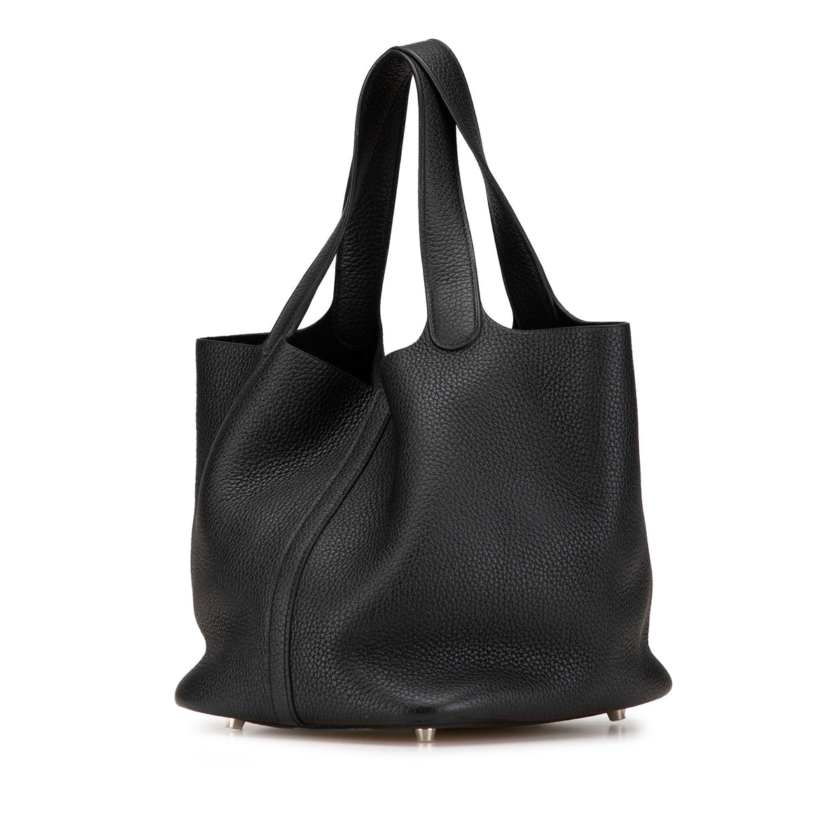 Second hand Hermes Picotin 22 Lock Leather Bucket Handbag Black - Tabita Bags