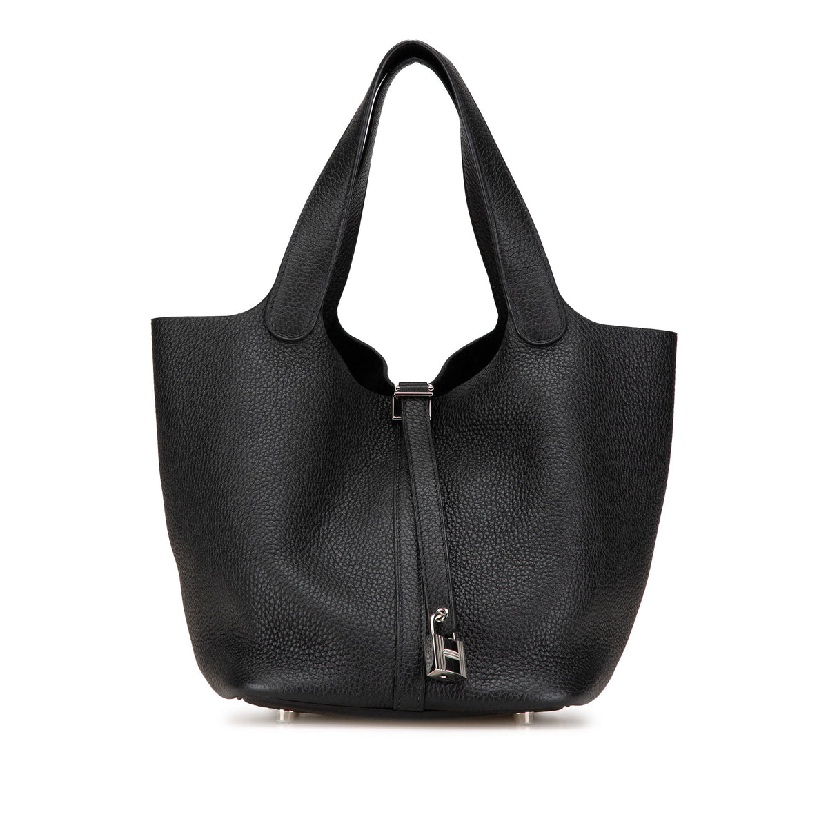 Second hand Hermes Picotin 22 Lock Leather Bucket Handbag Black - Tabita Bags