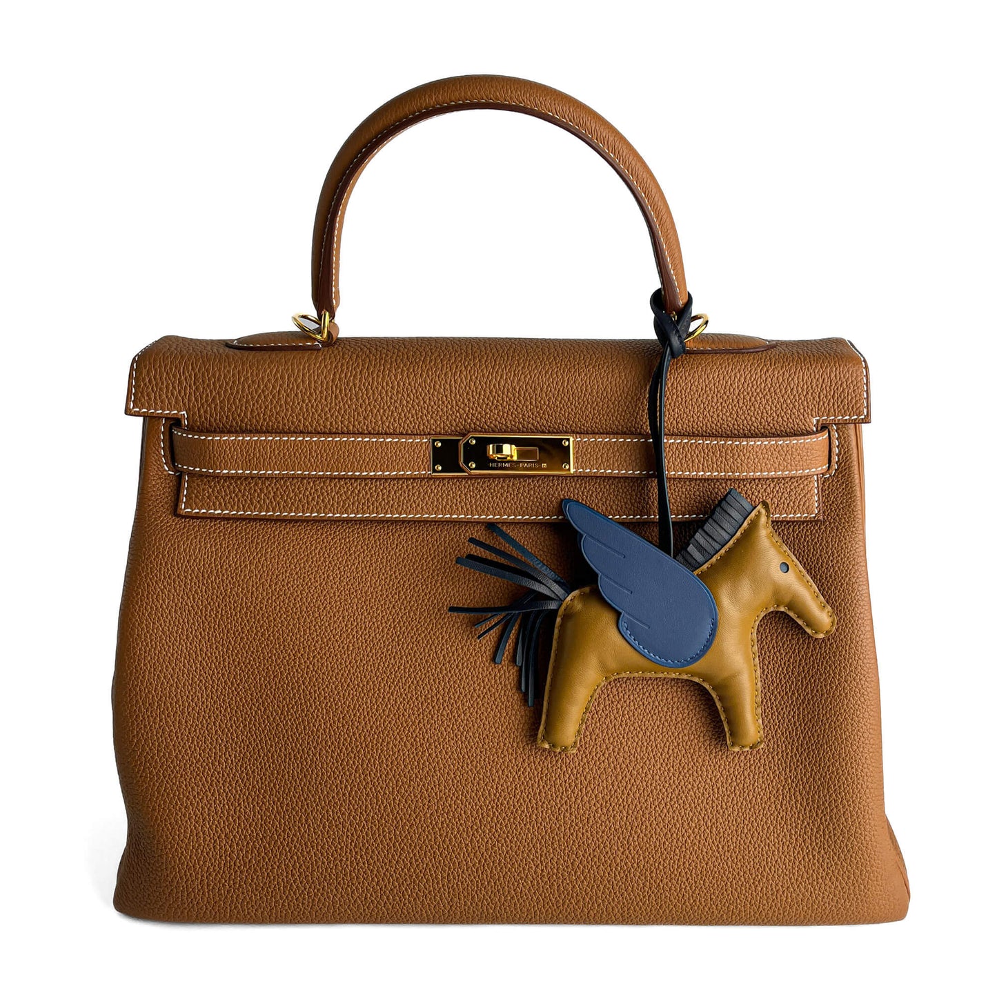 Second hand Hermes Rodéo Pégase MM Leather Charm Beige - Tabita Bags