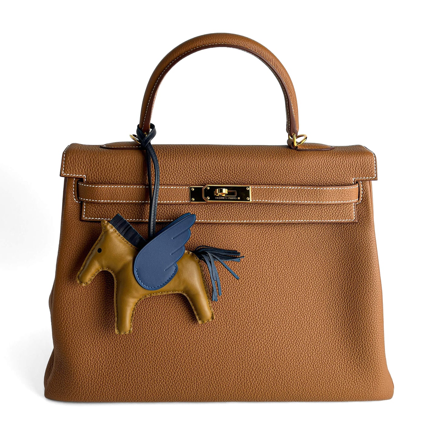 Second hand Hermes Rodéo Pégase MM Leather Charm Beige - Tabita Bags