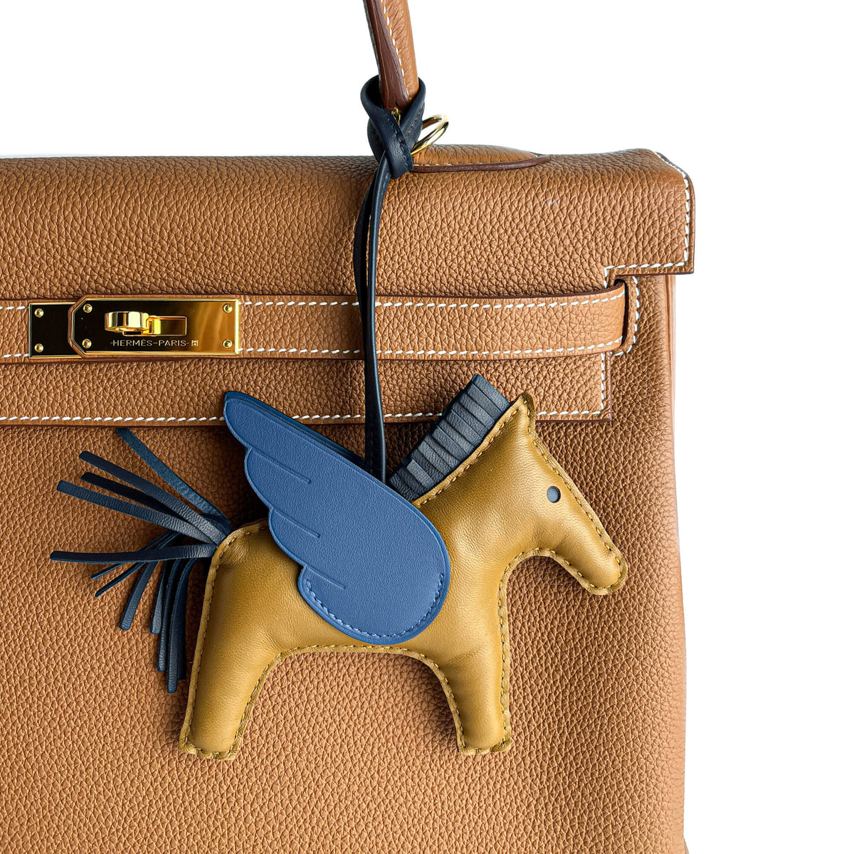 Second hand Hermes Rodéo Pégase MM Leather Charm Beige - Tabita Bags