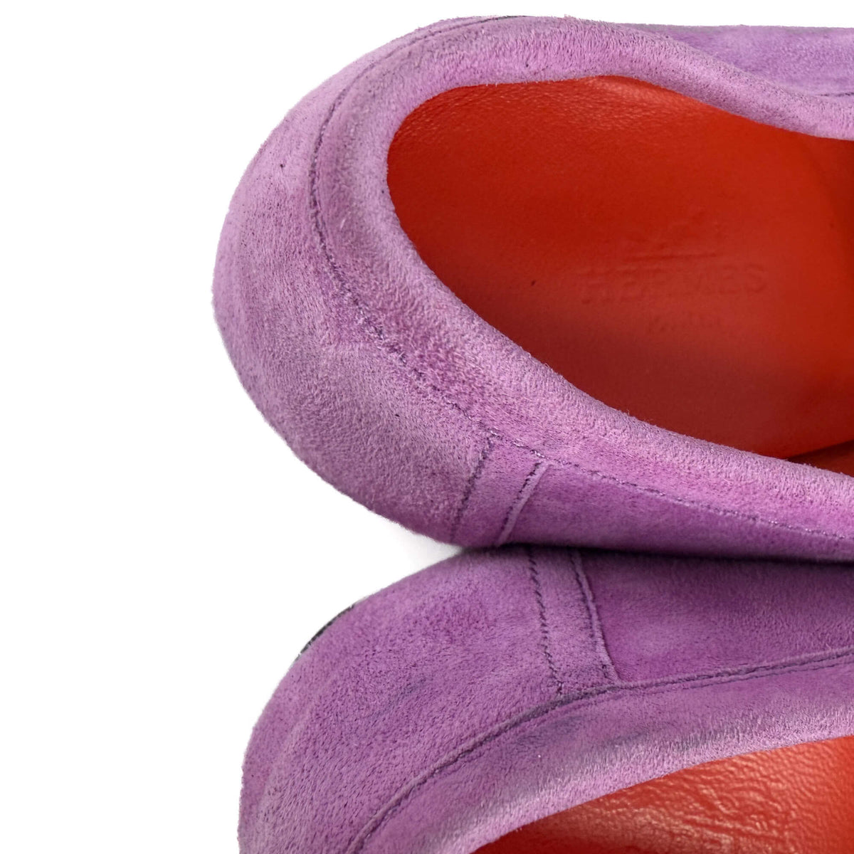 Second hand Hermes Royal Goatskin Suede Loafer 38 Violet Parm - Tabita Bags