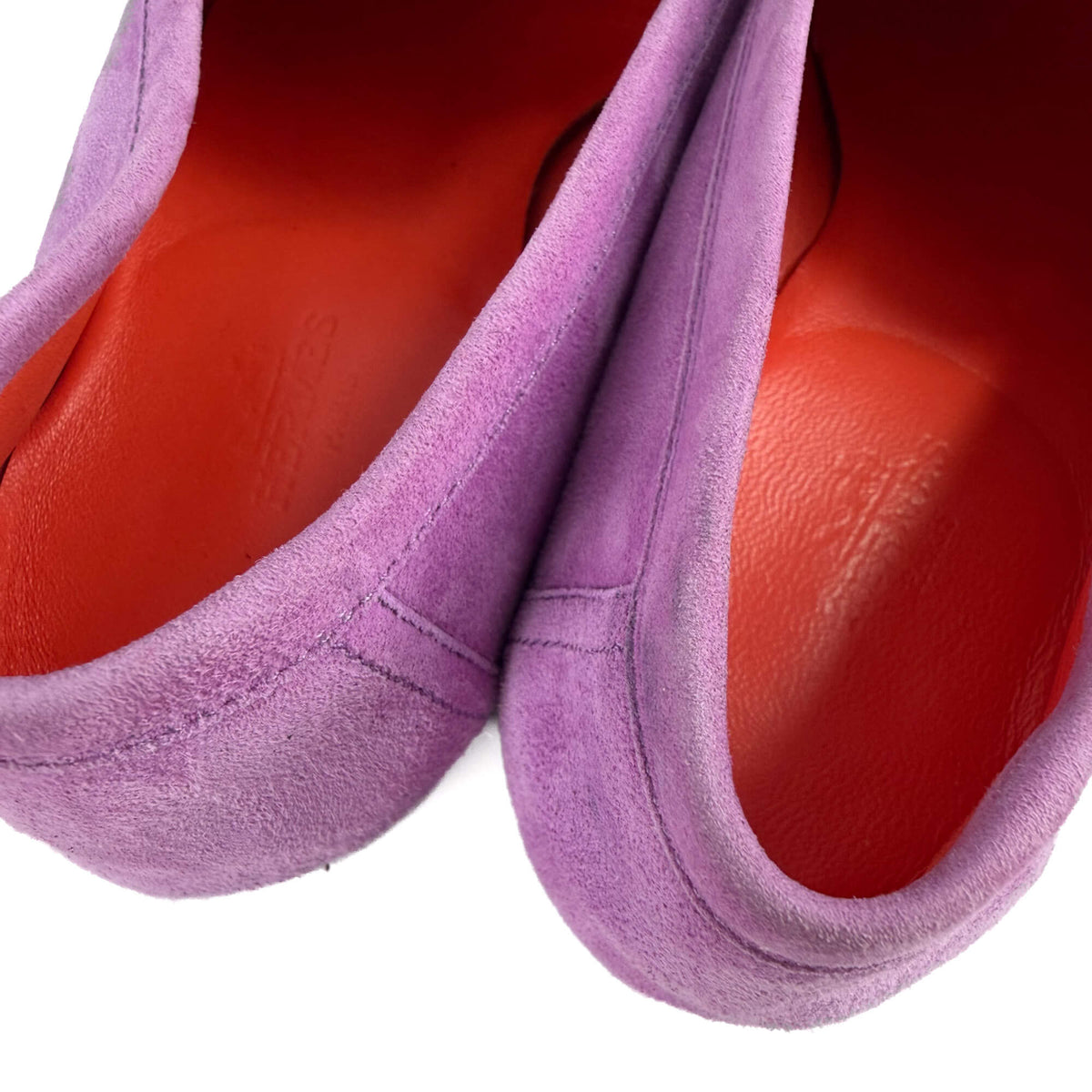 Second hand Hermes Royal Goatskin Suede Loafer 38 Violet Parm - Tabita Bags