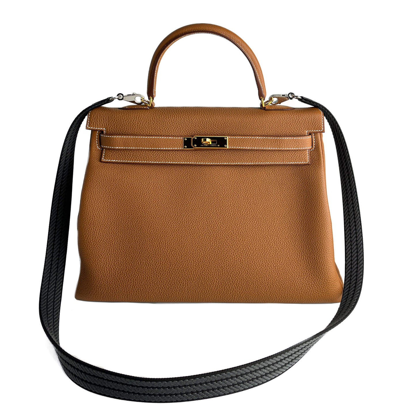 Second hand Hermes Sangle Cordage 25 Canvas Shoulder Strap Navy - Tabita Bags