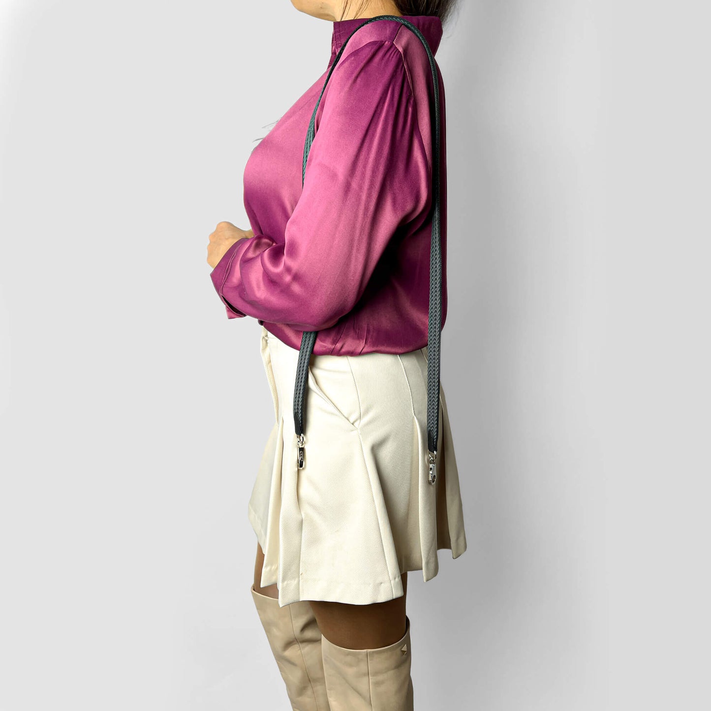 Second hand Hermes Sangle Cordage 25 Canvas Shoulder Strap Navy - Tabita Bags