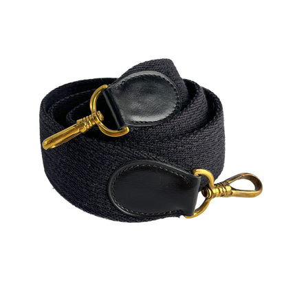 Second hand Hermes Shoulder Strap Leather & Fabric Black - Tabita Bags