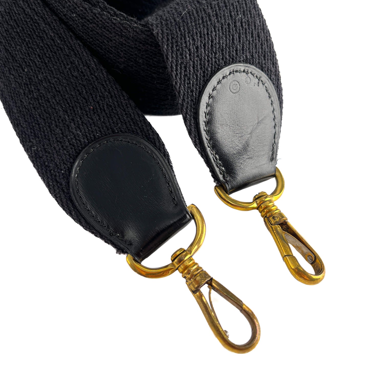 Second hand Hermes Shoulder Strap Leather & Fabric Black - Tabita Bags