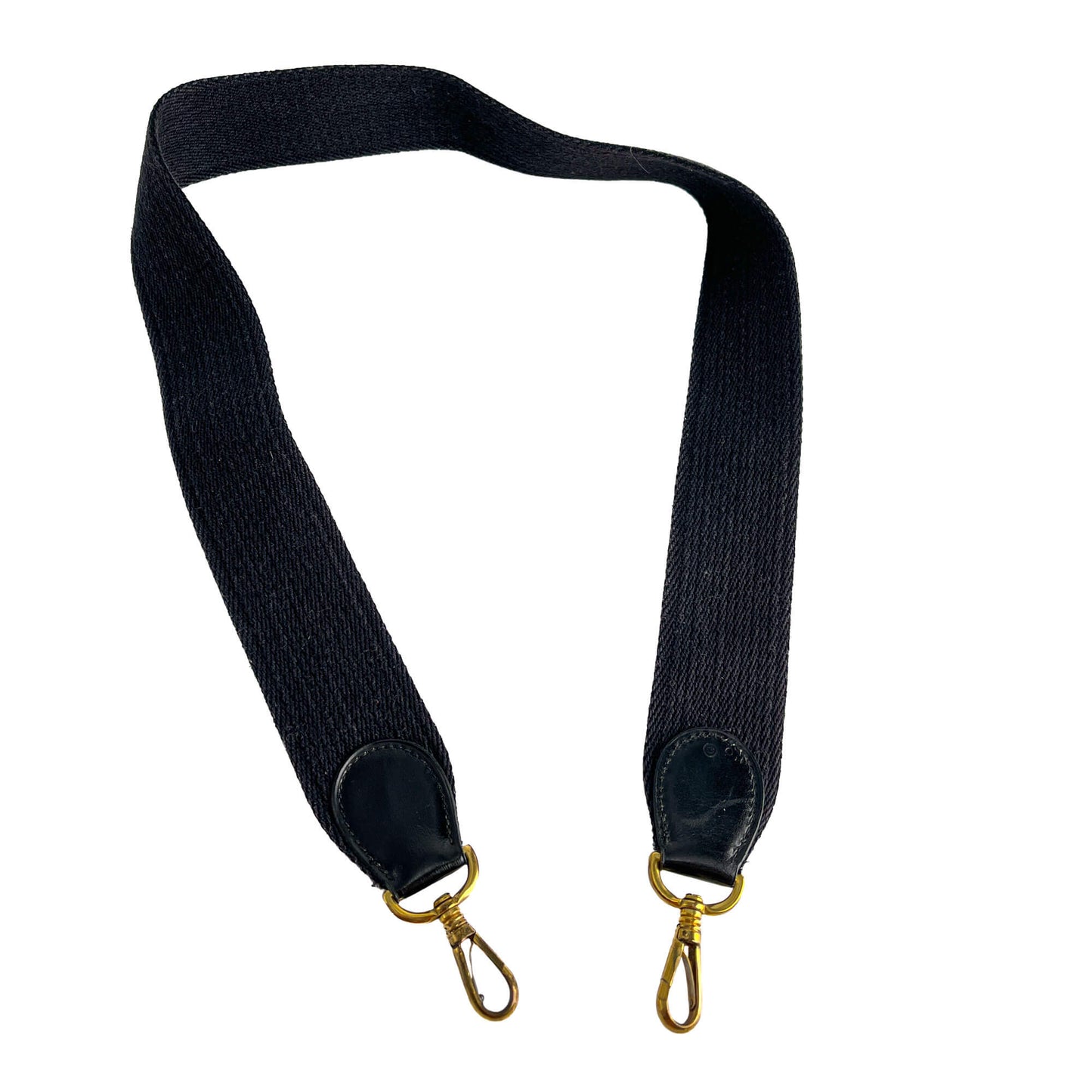 Second hand Hermes Shoulder Strap Leather & Fabric Black - Tabita Bags