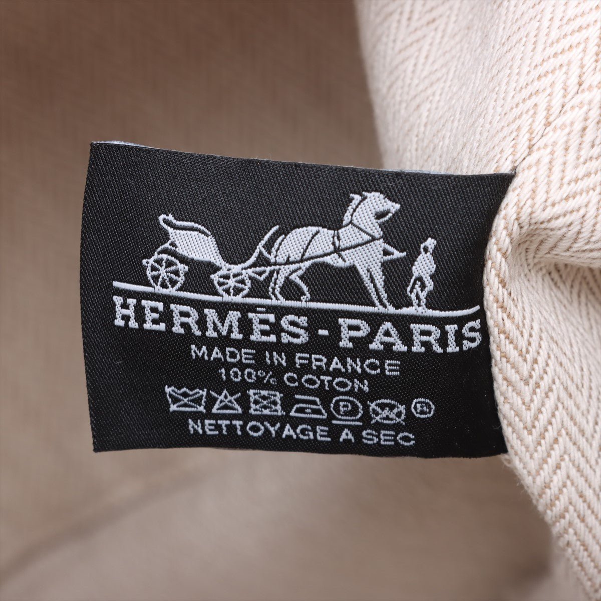 Second hand Hermes Trousse de Toilette Bride GM Wool Beauty Case Beige - Tabita Bags