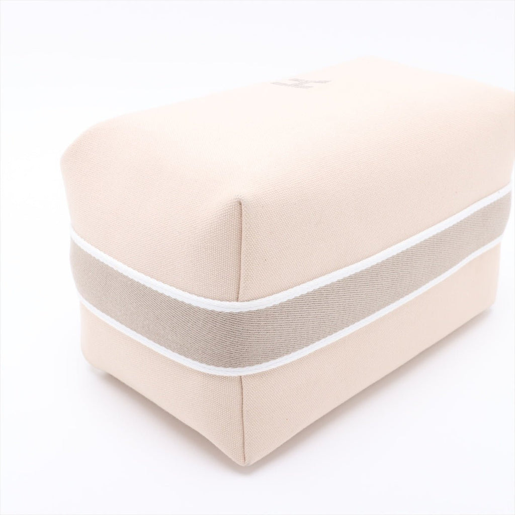 Second hand Hermes Trousse de Toilette Bride GM Wool Beauty Case Beige - Tabita Bags