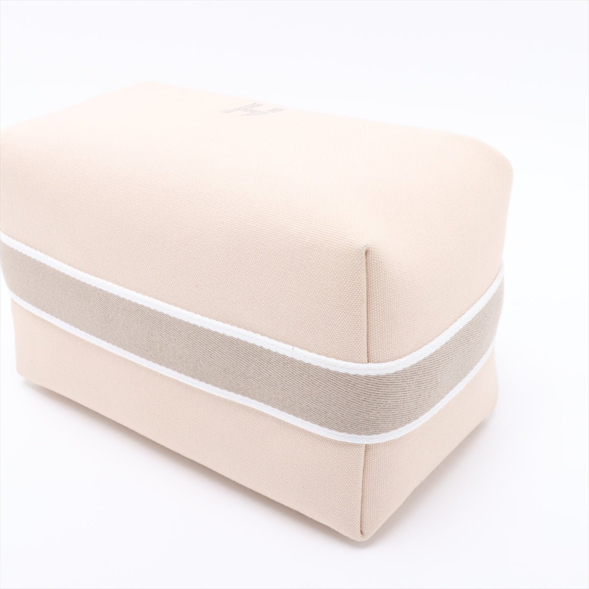 Second hand Hermes Trousse de Toilette Bride GM Wool Beauty Case Beige - Tabita Bags