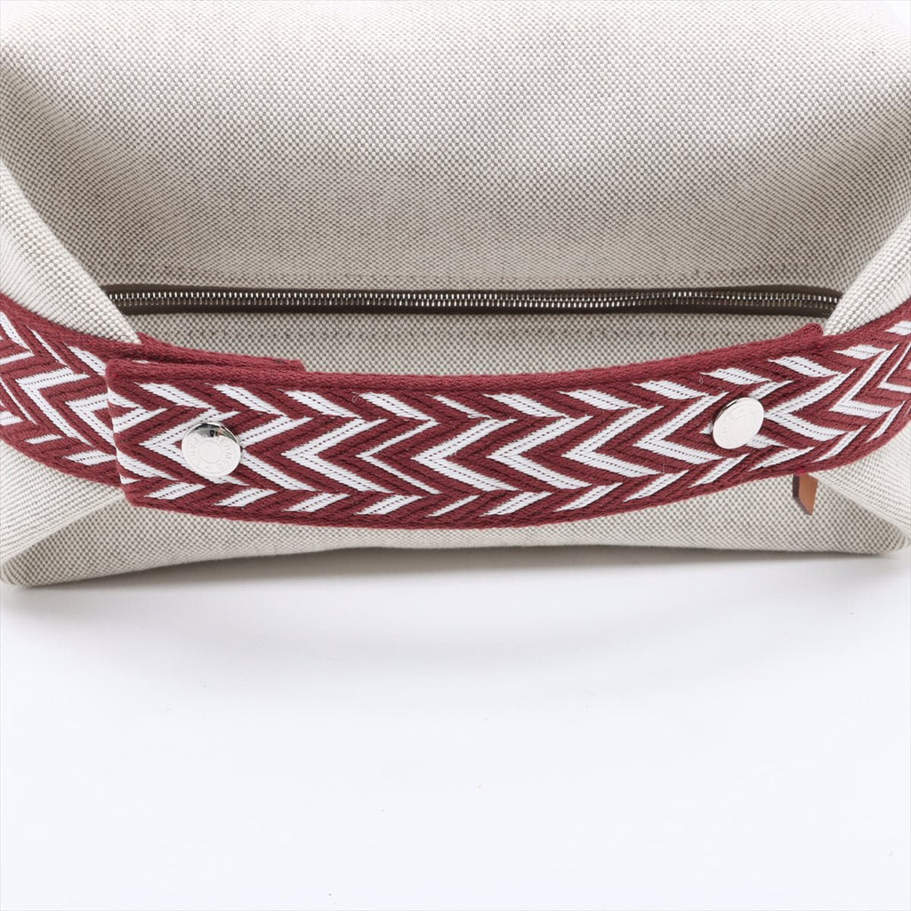 Second hand Hermes Trousse de Toilette Bride GM Wool Beauty Case Beige x Brown - Tabita Bags