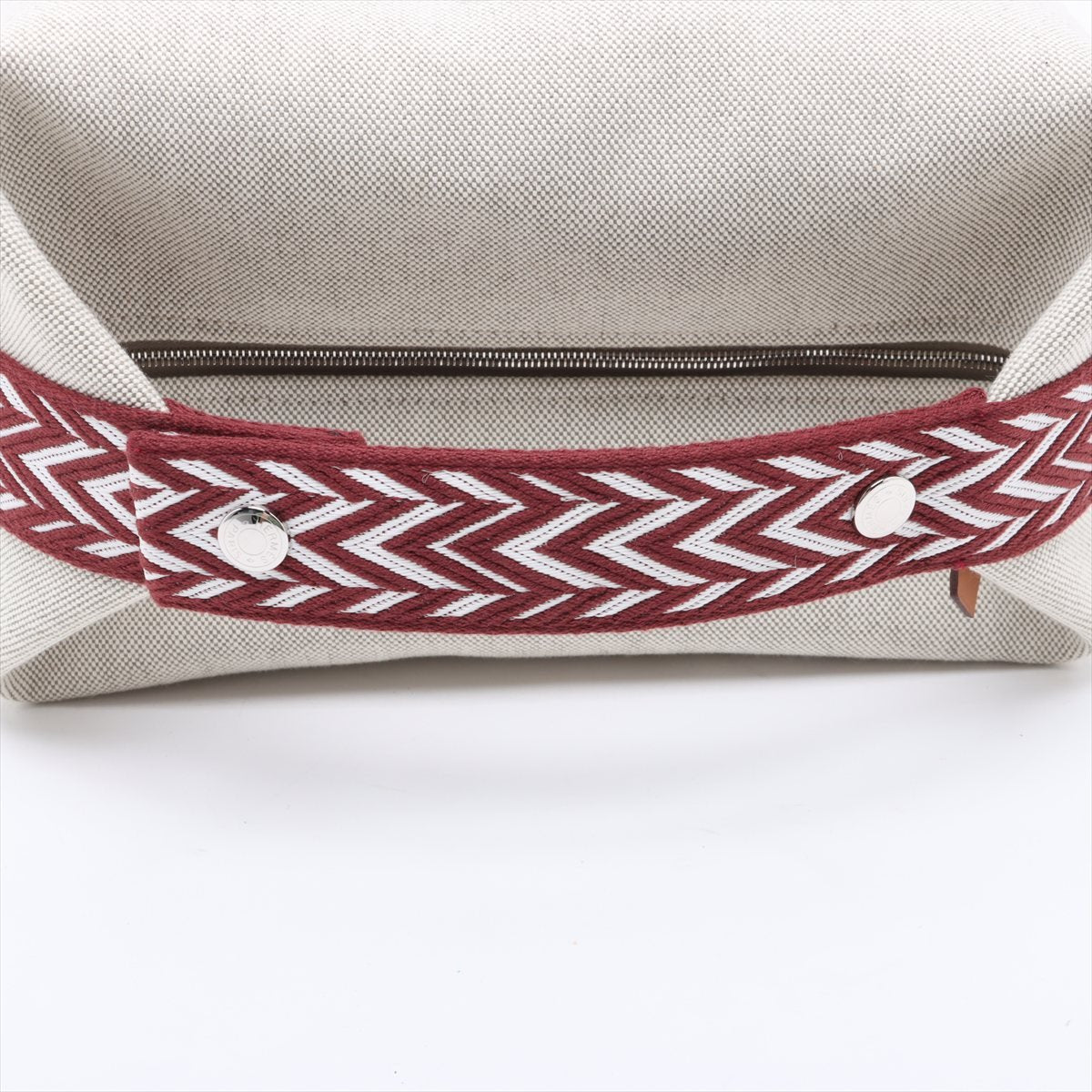 Second hand Hermes Trousse de Toilette Bride GM Wool Beauty Case Beige x Brown - Tabita Bags