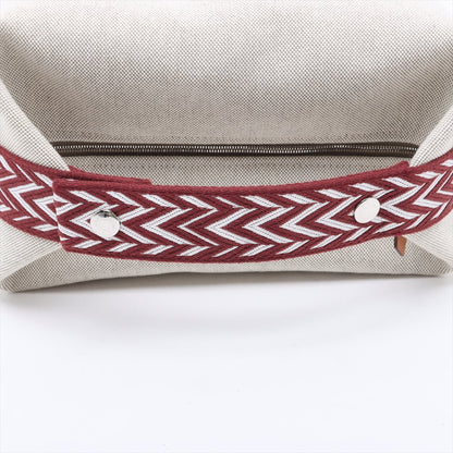 Second hand Hermes Trousse de Toilette Bride GM Wool Beauty Case Beige x Brown - Tabita Bags