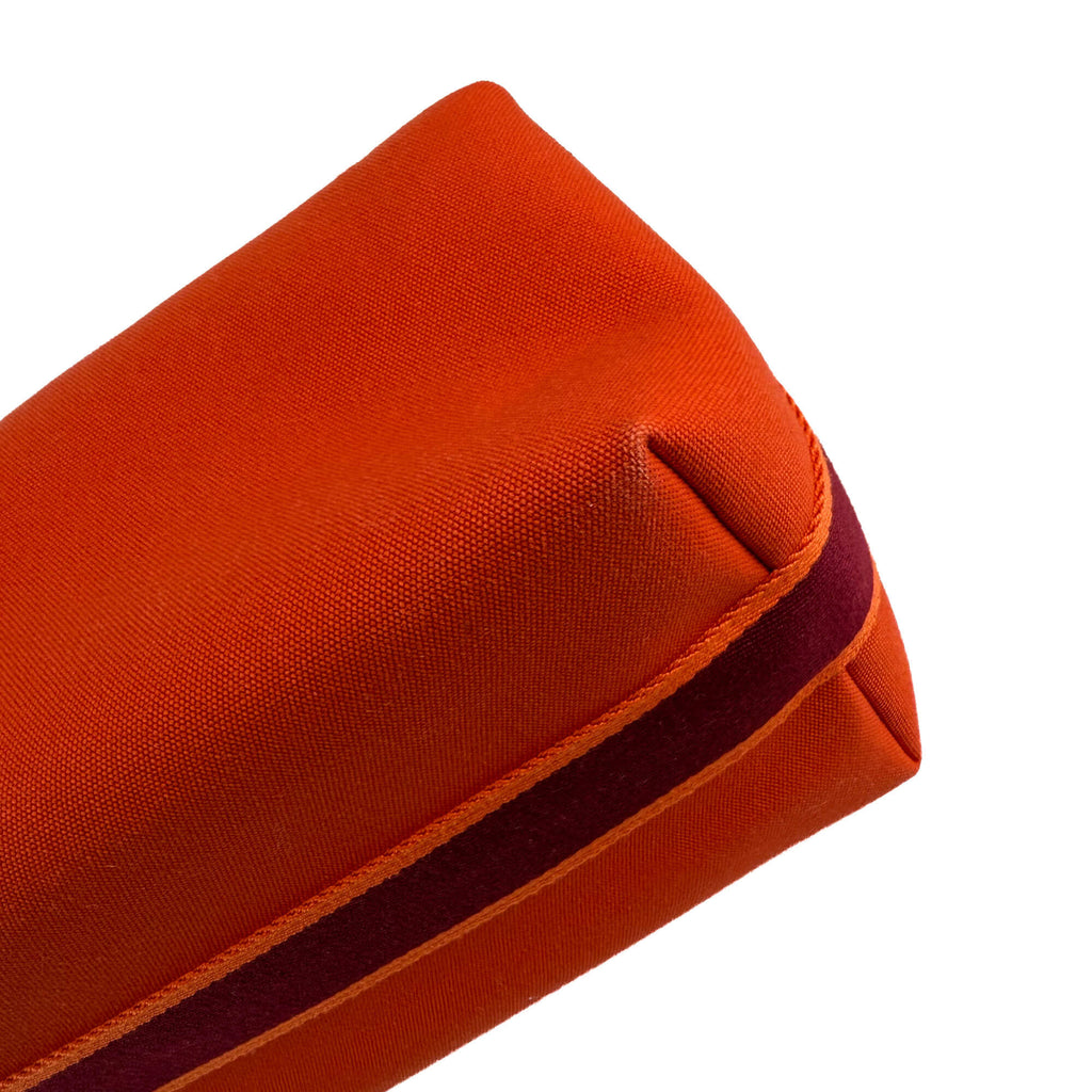 Second hand Hermes Trousse de Toilette Bride GM Wool Beauty Case Orange - Tabita Bags