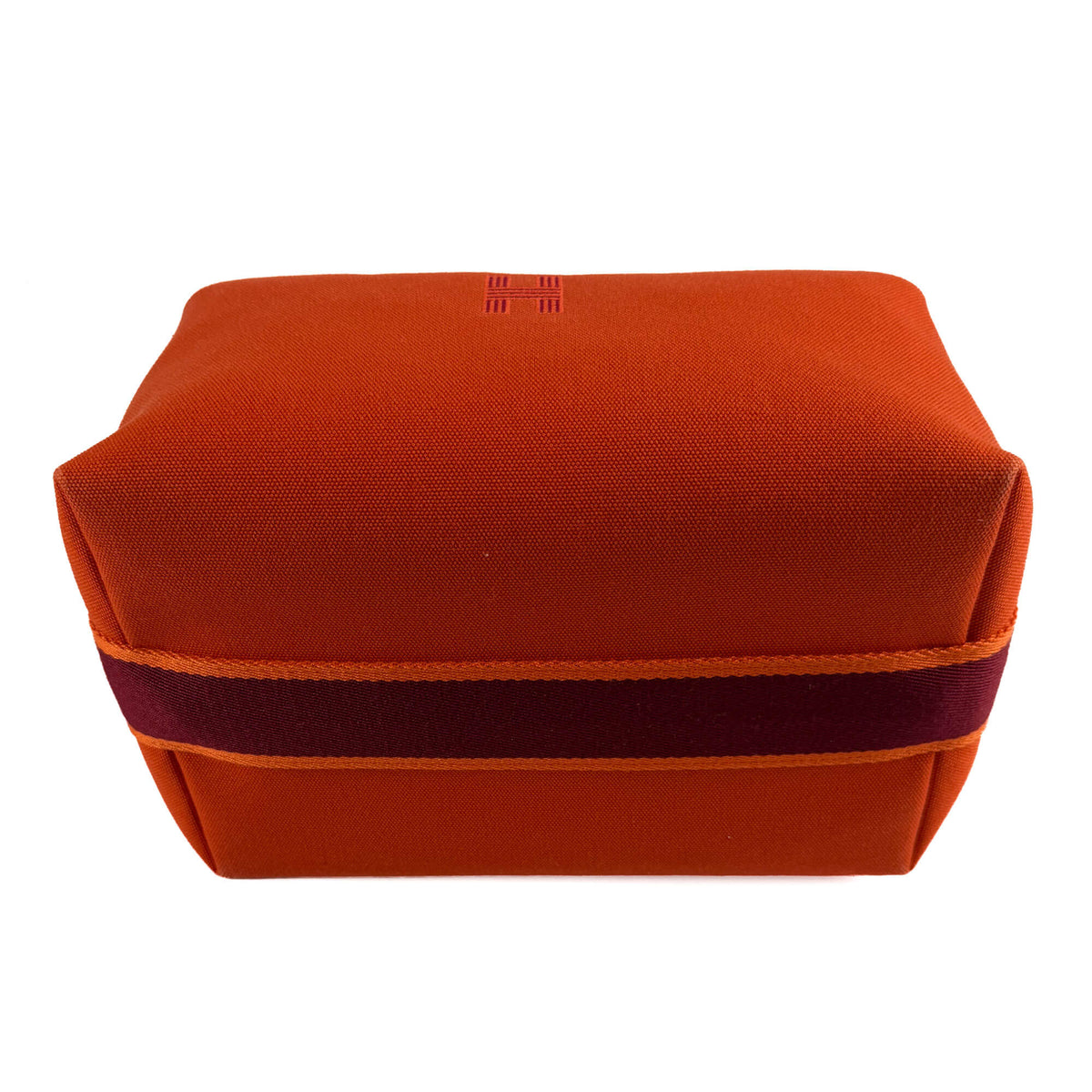 Second hand Hermes Trousse de Toilette Bride GM Wool Beauty Case Orange - Tabita Bags