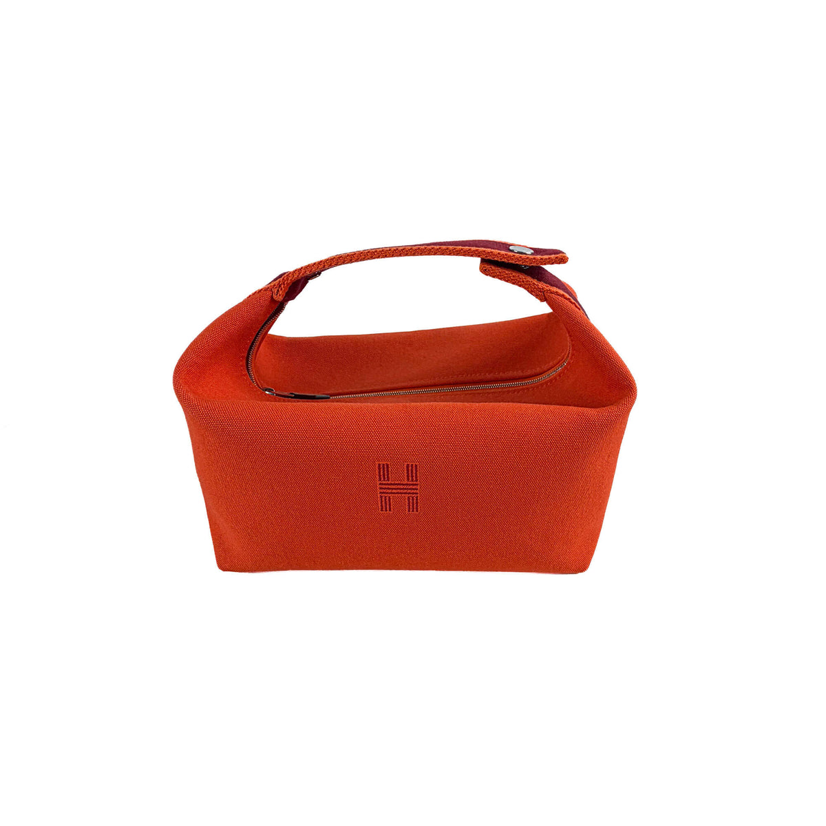 Second hand Hermes Trousse de Toilette Bride GM Wool Beauty Case Orange - Tabita Bags