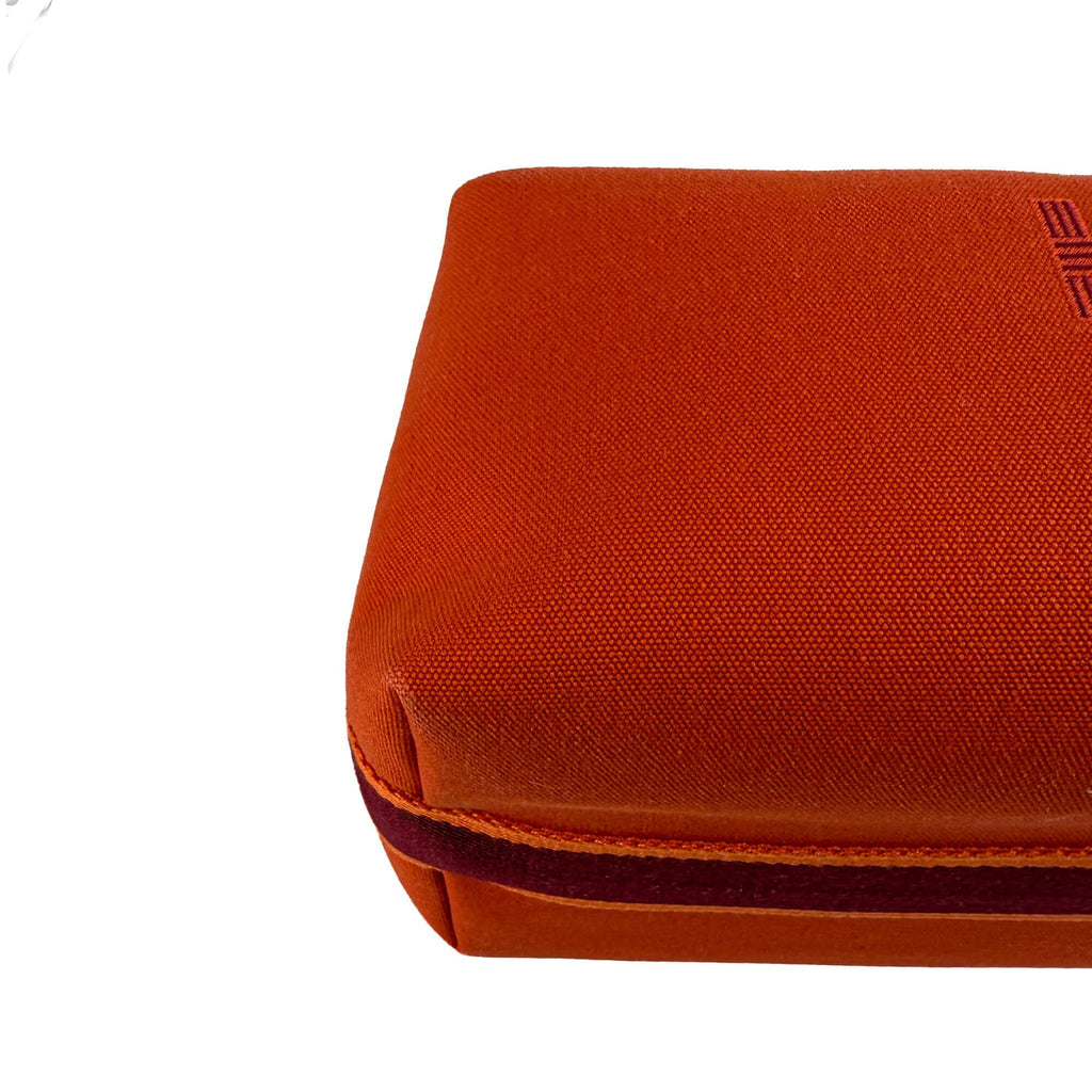 Second hand Hermes Trousse de Toilette Bride GM Wool Beauty Case Orange - Tabita Bags