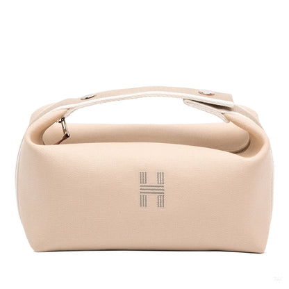 Second hand Hermes Trousse de Toilette Bride PM Wool Beauty Case Brown - Tabita Bags