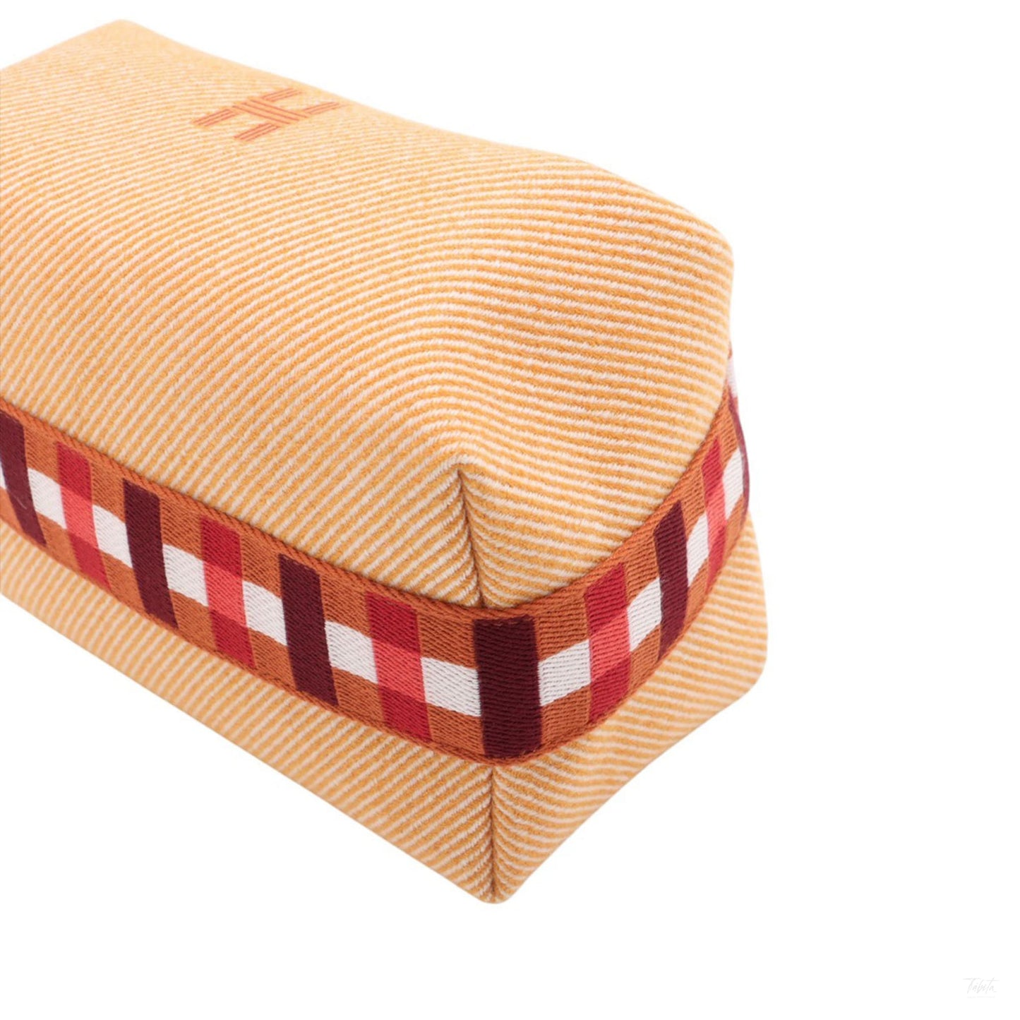 Second hand Hermes Trousse de Toilette Bride PM Wool Beauty Case Orange - Tabita Bags