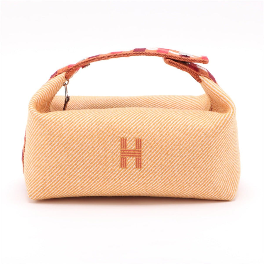 Second hand Hermes Trousse de Toilette Bride PM Wool Beauty Case Orange - Tabita Bags