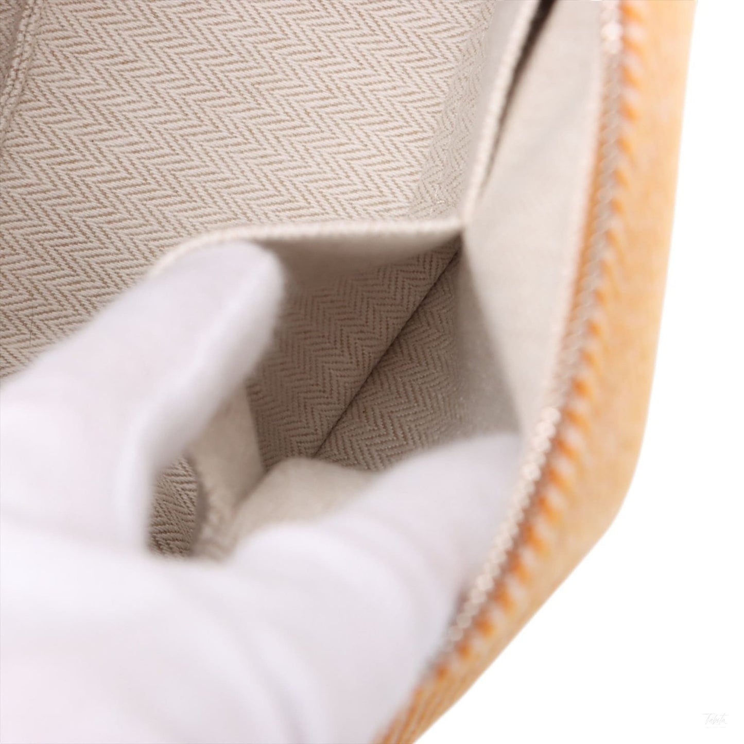 Second hand Hermes Trousse de Toilette Bride PM Wool Beauty Case Orange - Tabita Bags