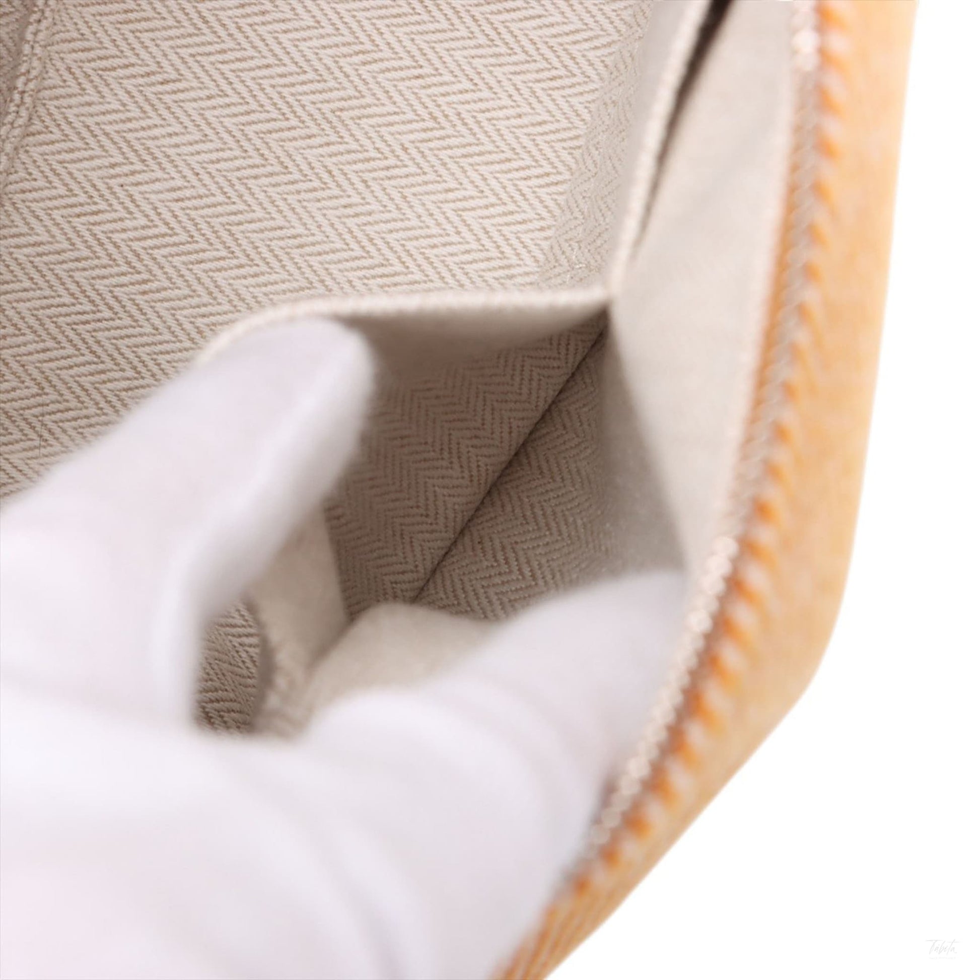 Second hand Hermes Trousse de Toilette Bride PM Wool Beauty Case Orange - Tabita Bags