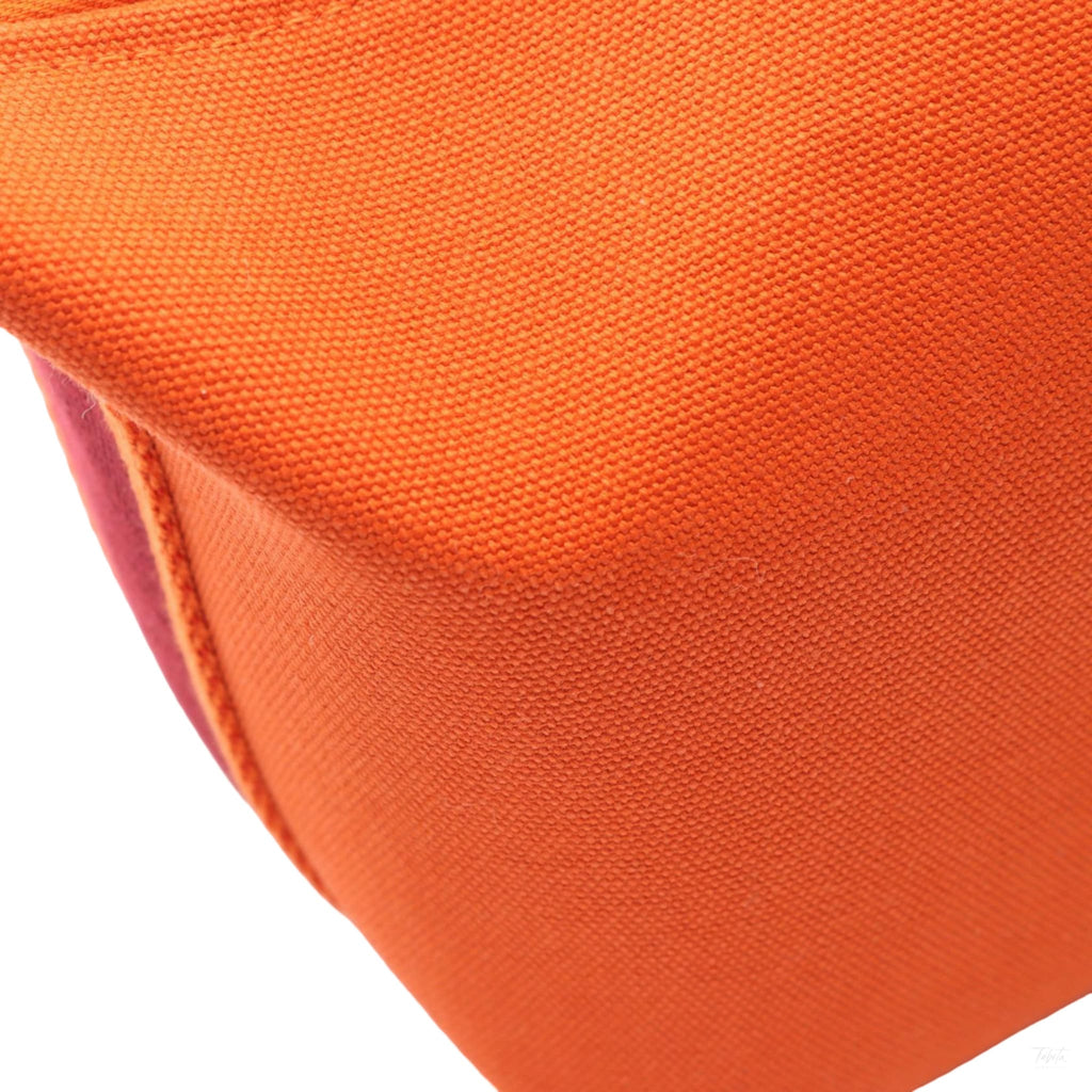 Second hand Hermes Trousse de Toilette Bride PM Wool Beauty Case Orange - Tabita Bags