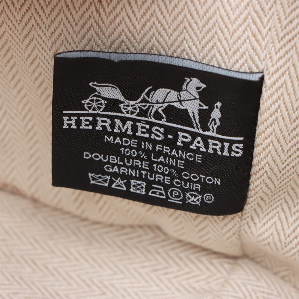 Second hand Hermes Trousse de Toilette Bride PM Wool Beauty Case Orange - Tabita Bags