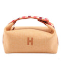 Second hand Hermes Trousse de Toilette Bride PM Wool Beauty Case Orange - Tabita Bags