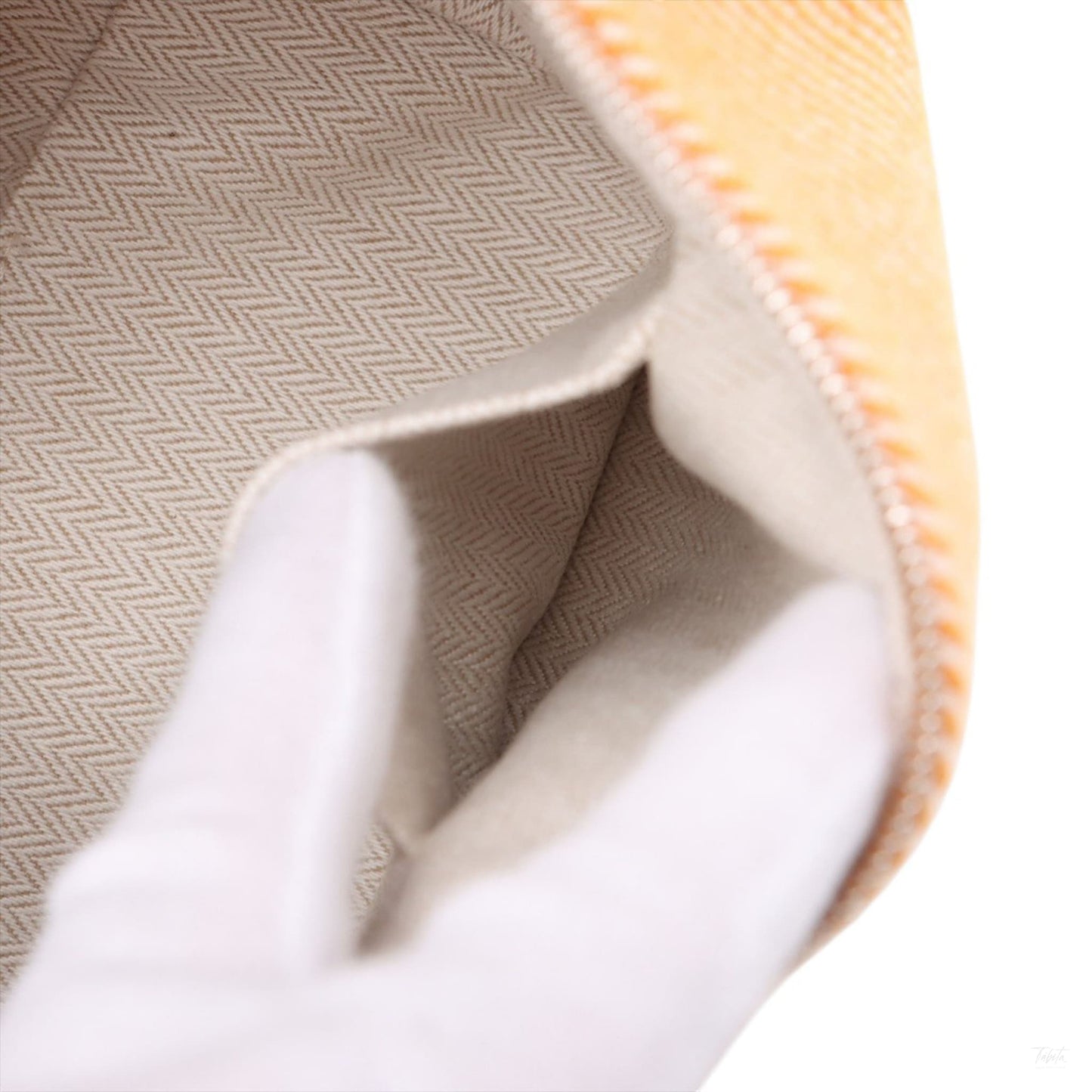 Second hand Hermes Trousse de Toilette Bride PM Wool Beauty Case Orange - Tabita Bags